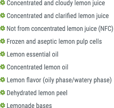 ￼ Concentrated and cloudy lemon juice ￼ Concentrated and clarified lemon juice ￼ Not from concentrated lemon juice (N...