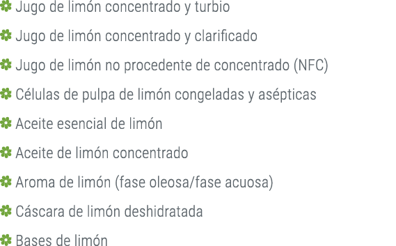 ￼ Jugo de lim n concentrado y turbio ￼ Jugo de lim n concentrado y clari cado ￼ Jugo de lim n no procedente de concen...