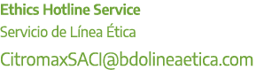 Ethics Hotline Service Servicio de L nea tica CitromaxSACI@bdolineaetica.com