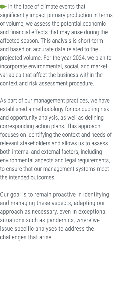 ￼ In the face of climate events that significantly impact primary production in terms of volume, we assess the potent...