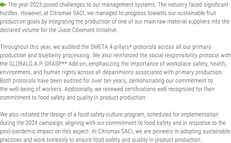 ￼ The year 2023 posed challenges to our management systems. The industry faced significant hurdles. However, at Citro...