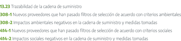 13.23 Trazabilidad de la cadena de suministro 308 1 Nuevos proveedores que han pasado filtros de selecci n de acuerdo...