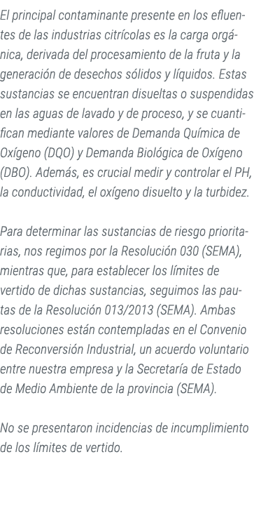El principal contaminante presente en los efluentes de las industrias citr colas es la carga org nica, derivada del p...