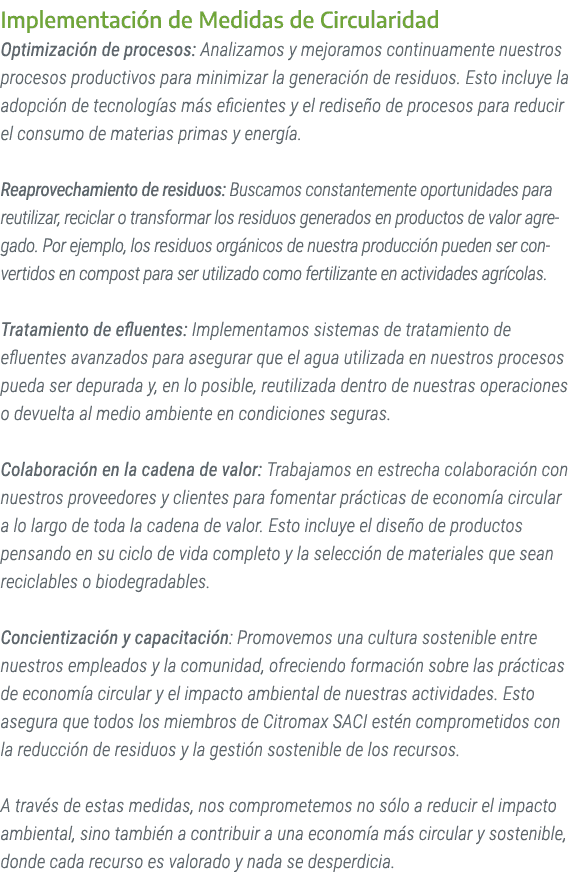 Implementaci n de Medidas de Circularidad Optimizaci n de procesos: Analizamos y mejoramos continuamente nuestros pro...