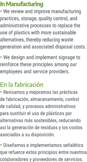 In Manufacturing • We review and improve manufacturing practices, storage, quality control, and administrative proces...