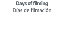 Days of filming D as de filmaci n 