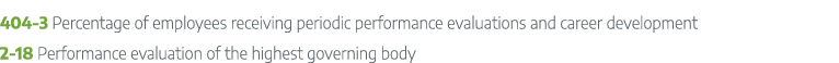 404 3 Percentage of employees receiving periodic performance evaluations and career development 2 18 Performance eval...
