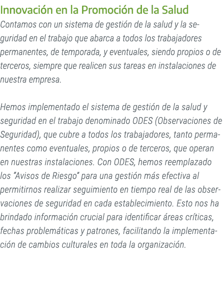 Innovaci n en la Promoci n de la Salud Contamos con un sistema de gesti n de la salud y la seguridad en el trabajo qu...