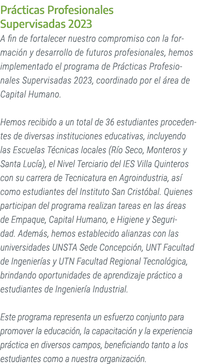 Pr cticas Profesionales Supervisadas 2023 A fin de fortalecer nuestro compromiso con la formaci n y desarrollo de fut...