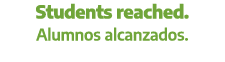 Students reached. Alumnos alcanzados.