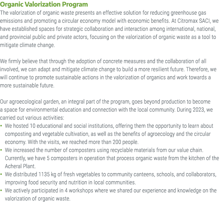 Organic Valorization Program The valorization of organic waste presents an effective solution for reducing greenhouse...